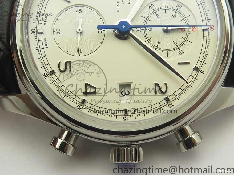 MIROTIME 0110 Portugieser Chrono  42 IW390403 ZF 1:1 Best Edition White Dial Blue Hand on Black Leather Strap A WellDesigned 7190